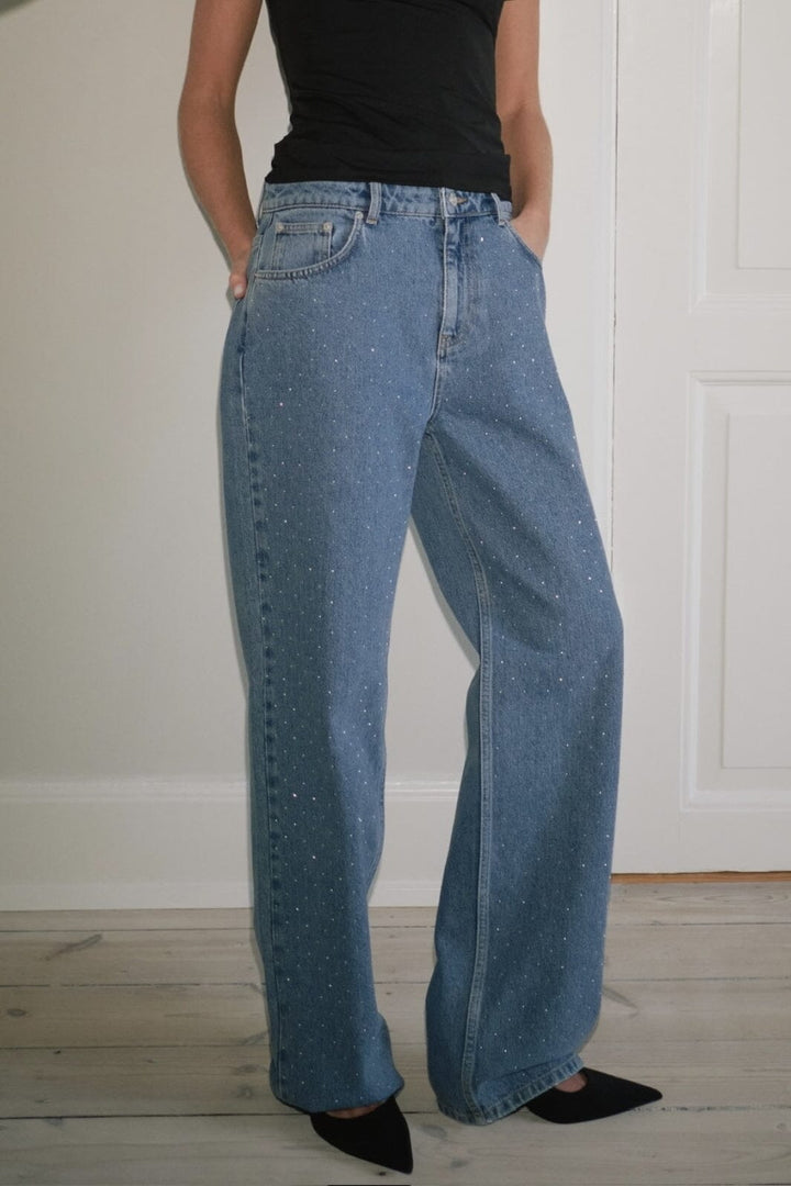 Neo Noir - Simona Bedazzled Pants 164385 - 527 - Stonewash