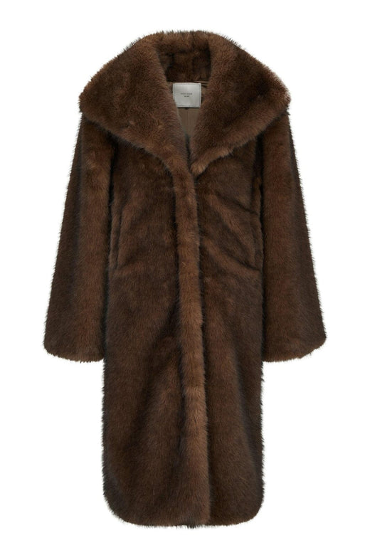 Neo Noir - Stephanie Faux Fur Long Jacket 165375 - 210 - Brown