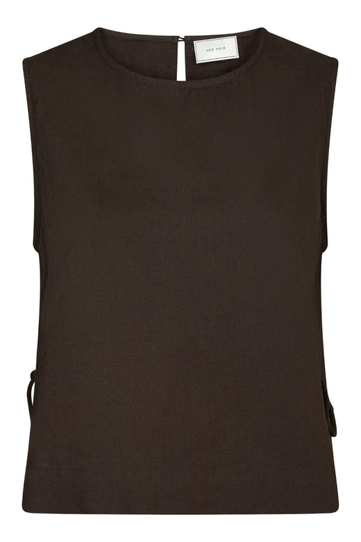 Neo Noir - Svetlana Linen Top 159947 - 676 - Dark Brown