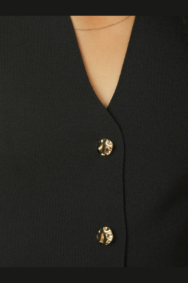 Neo Noir - Sway Smooth Knit Waistcoat 164704 - 100 - Black