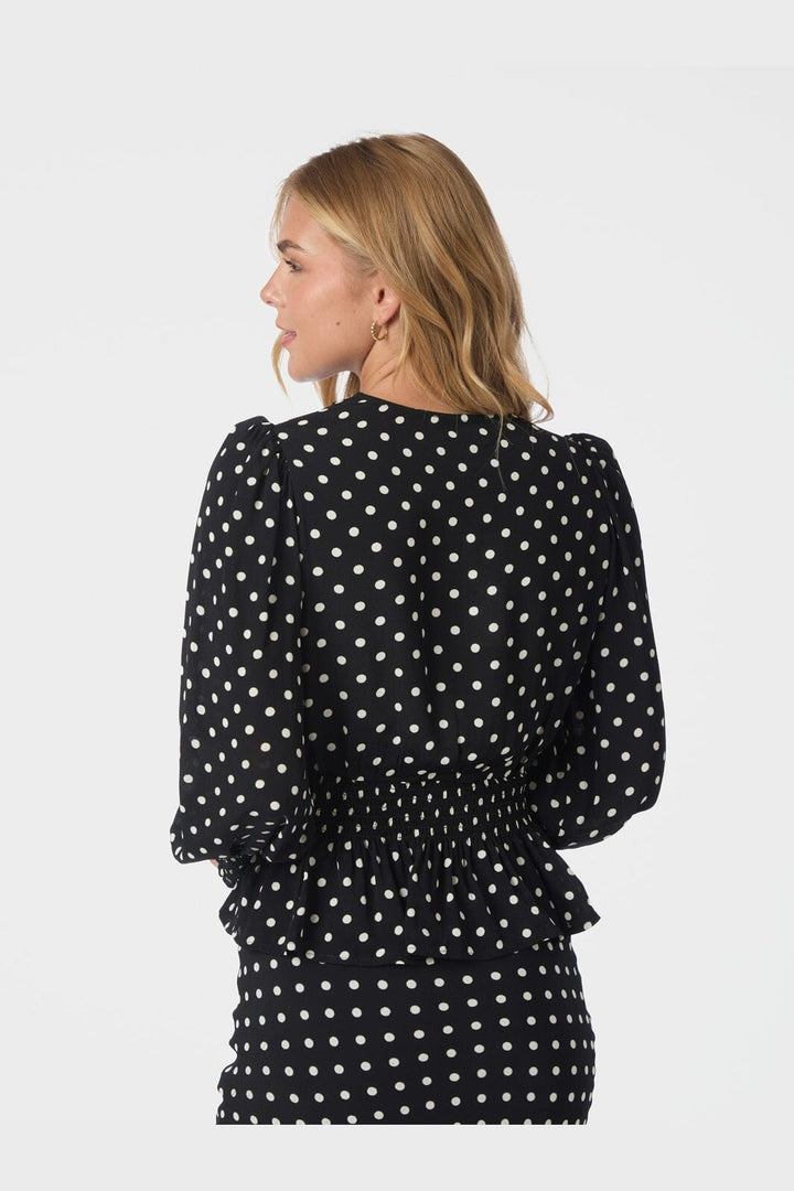 Neo Noir - Tamona Crepe Dot Blouse 167939 - 100 - Black