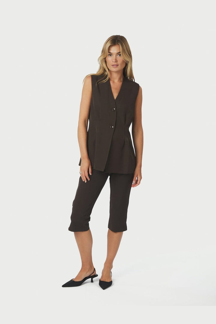 Neo Noir - Tasia Suit Capri Pants 163723 - 676 - Dark Brown