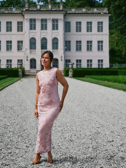 Neo Noir - Tiranna Big Flower Mesh Dress 166824 - 754 - Light Pink Kjoler 