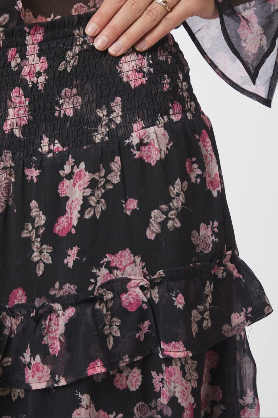 Neo Noir - Toddy Marigold Print Skirt 165526 - 702 - Dark Navy