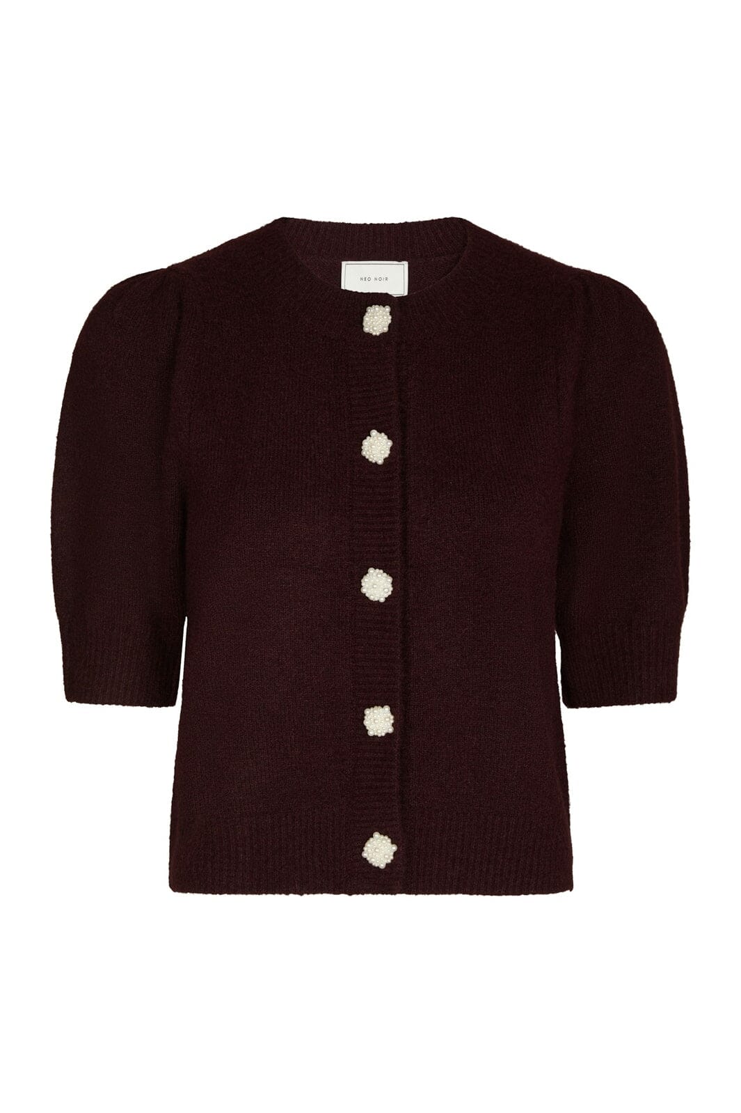 Neo Noir - Trudy Deco Knit Cardigan 164514 - 682 - Wine