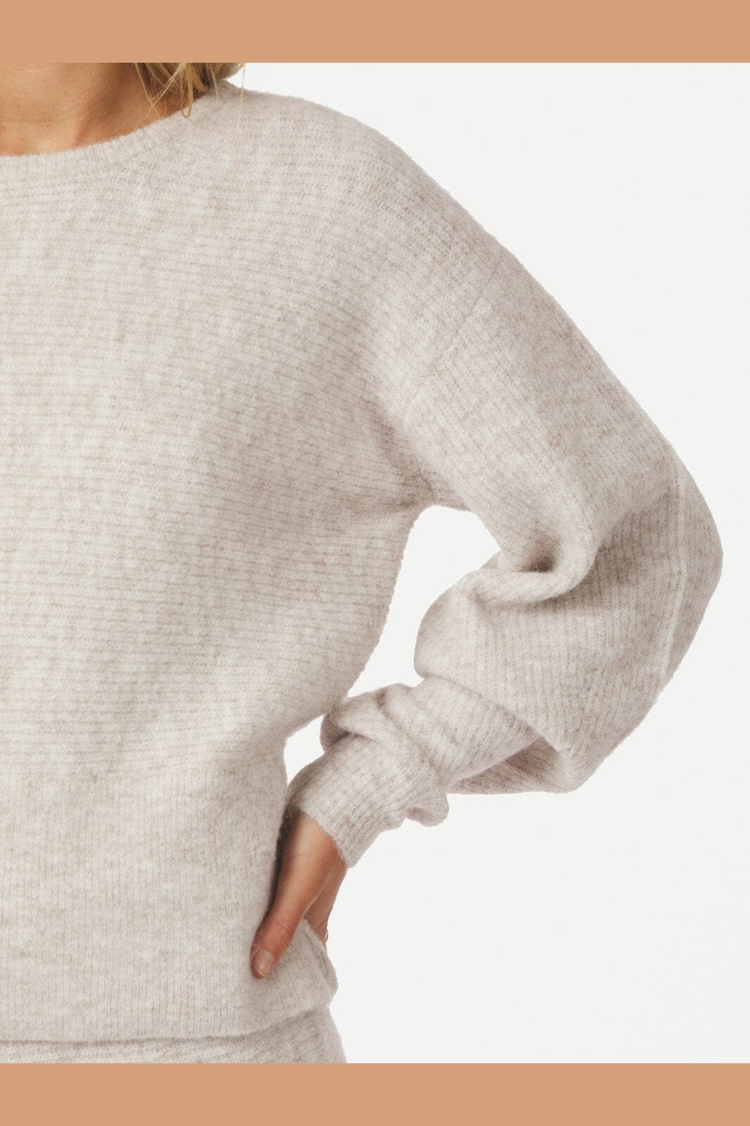 Neo Noir - Turuna Structure Knit Blouse 167186 - 119 - Sand Melange