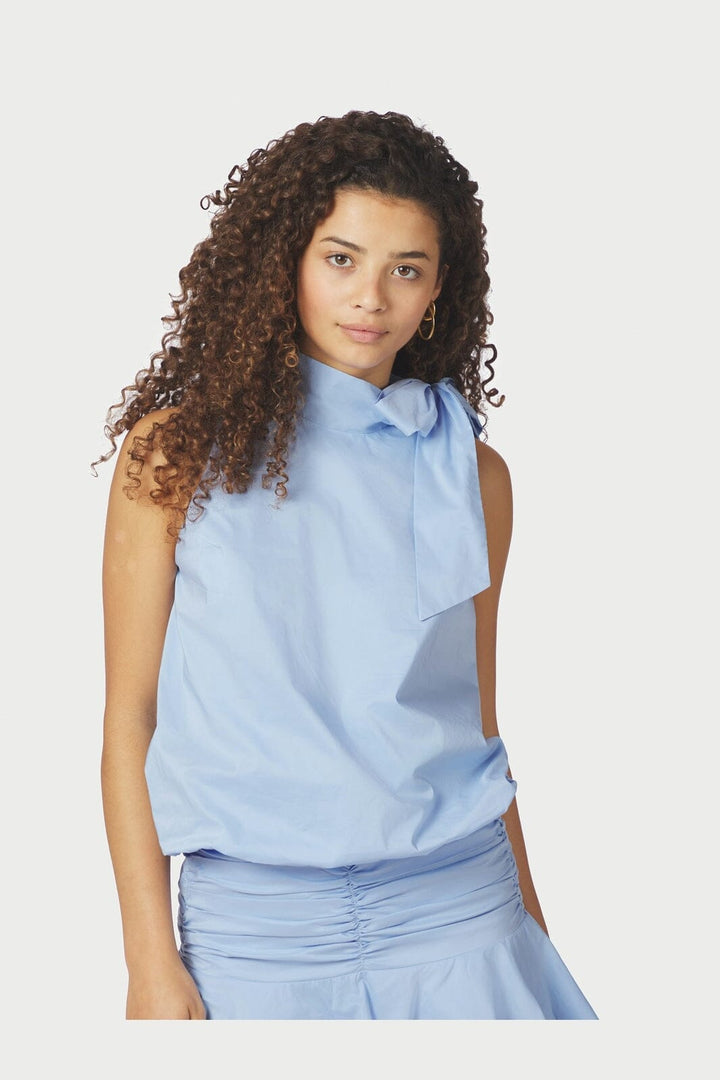 Neo Noir - Veda Poplin Top 168463 - 145 - Light Blue