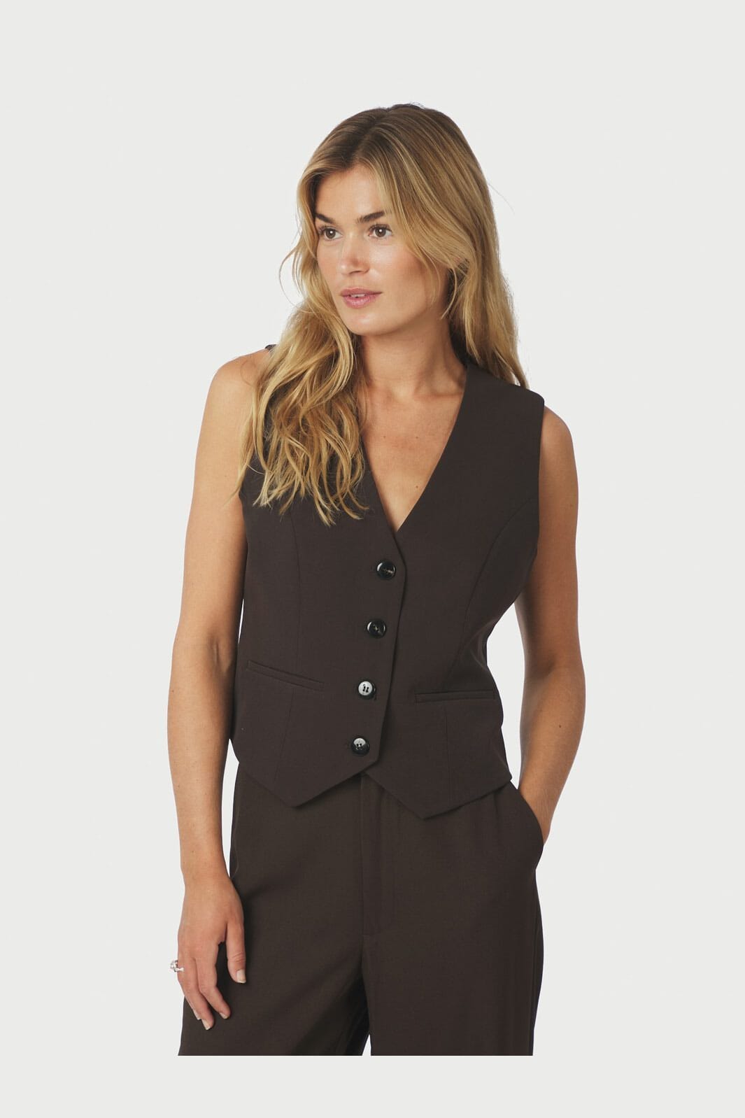 Neo Noir - Vendetta Suit Waistcoat 159642 - 676 - Dark Brown