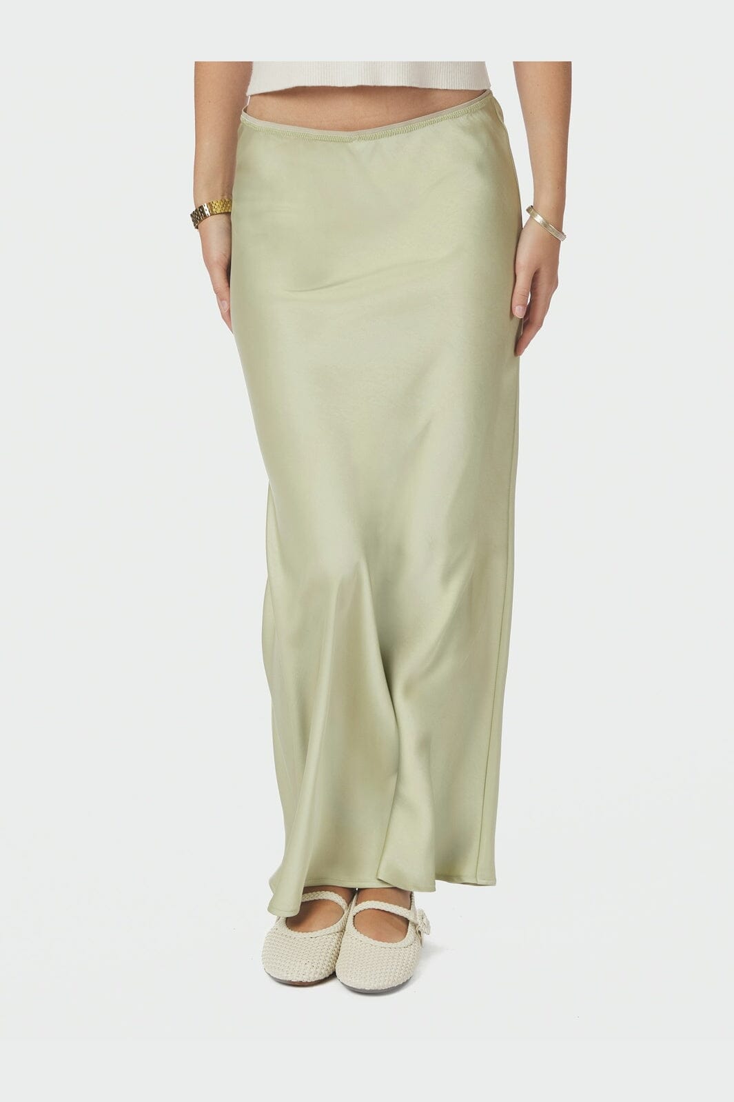 Neo Noir - Vicky Heavy Sateen Skirt 159588 - 431 - Mint Green