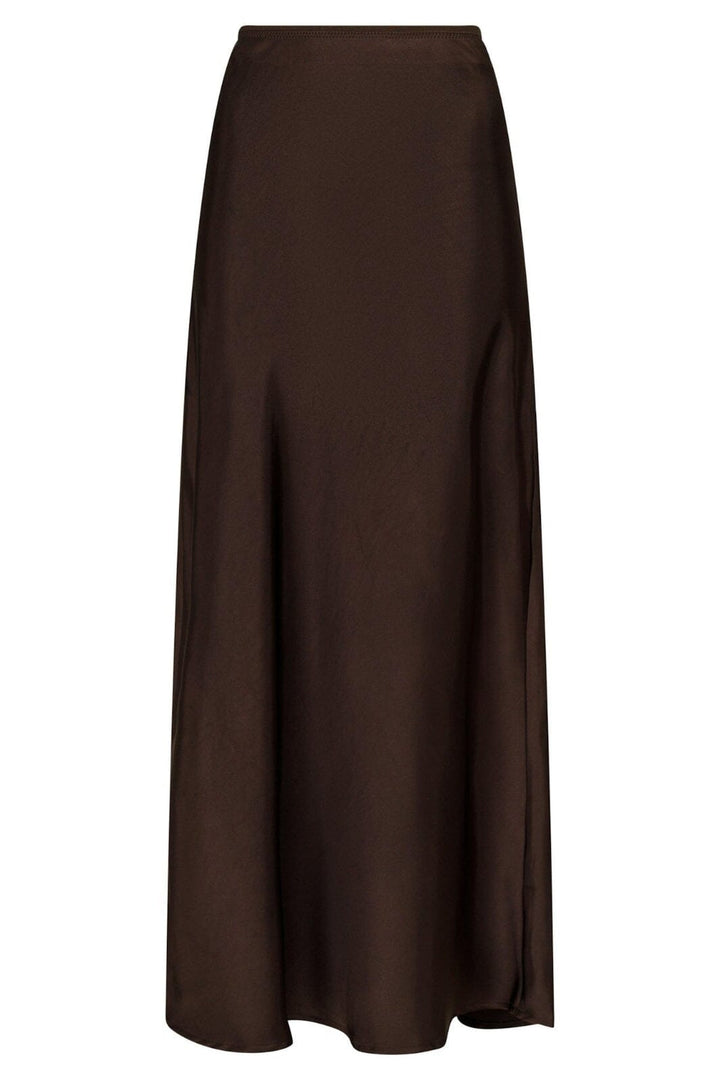 Neo Noir - Vicky Heavy Sateen Skirt 159588 - Dark Brown