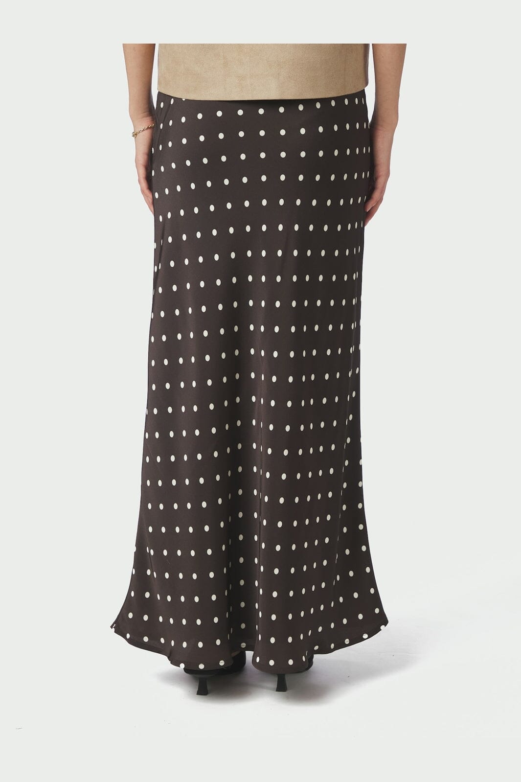 Neo Noir - Viso Dot Skirt 166433 - 676 - Dark Brown