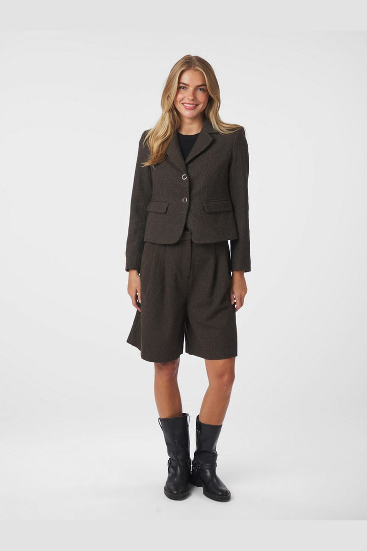 Neo Noir - Waed Mini Check Blazer 166184 - 205 - Brown Melange