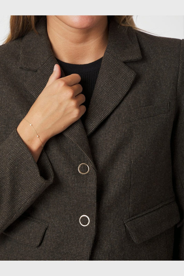 Neo Noir - Waed Mini Check Blazer 166184 - 205 - Brown Melange