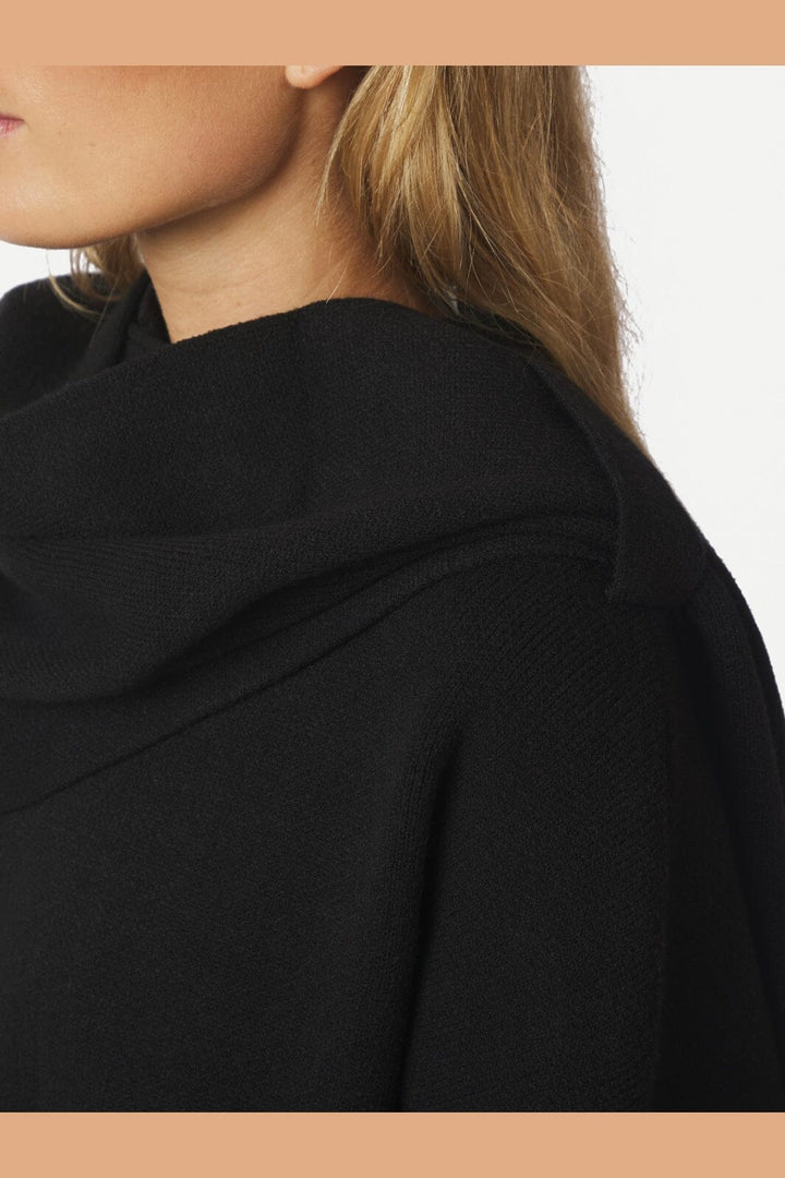 Neo Noir - Wals Knit Scarf Blouse 166203 - 100 - Black