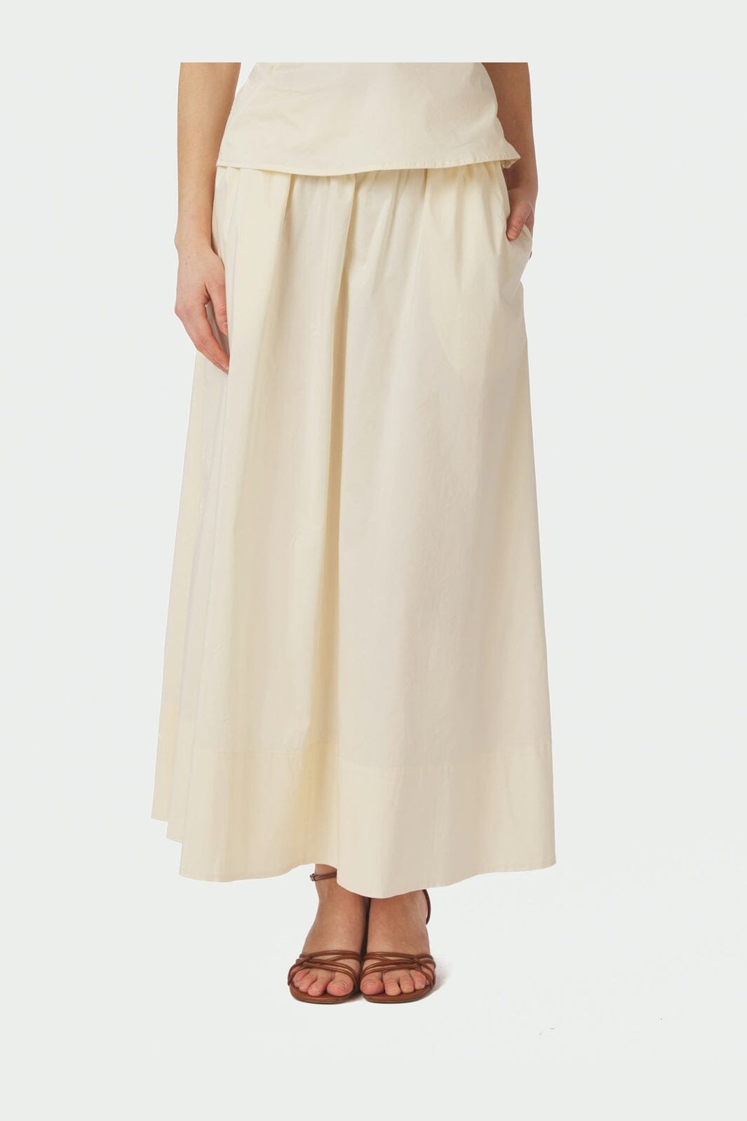 Neo Noir - Yara Long Poplin Skirt 163076 - 416 - Butter Yellow