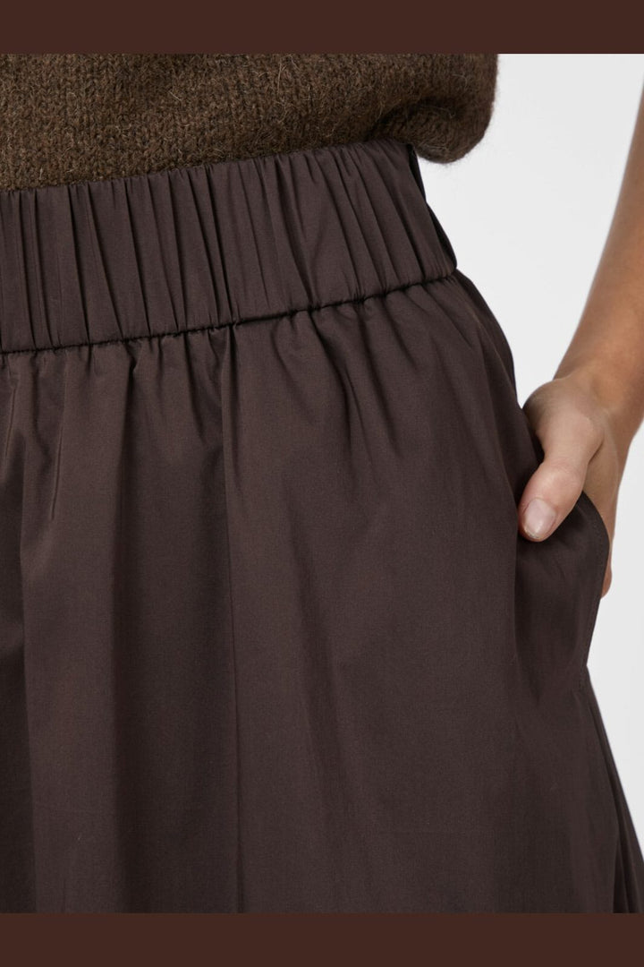 Neo Noir - Yara Long Poplin Skirt 163076 - 584 - Chocolate Brown
