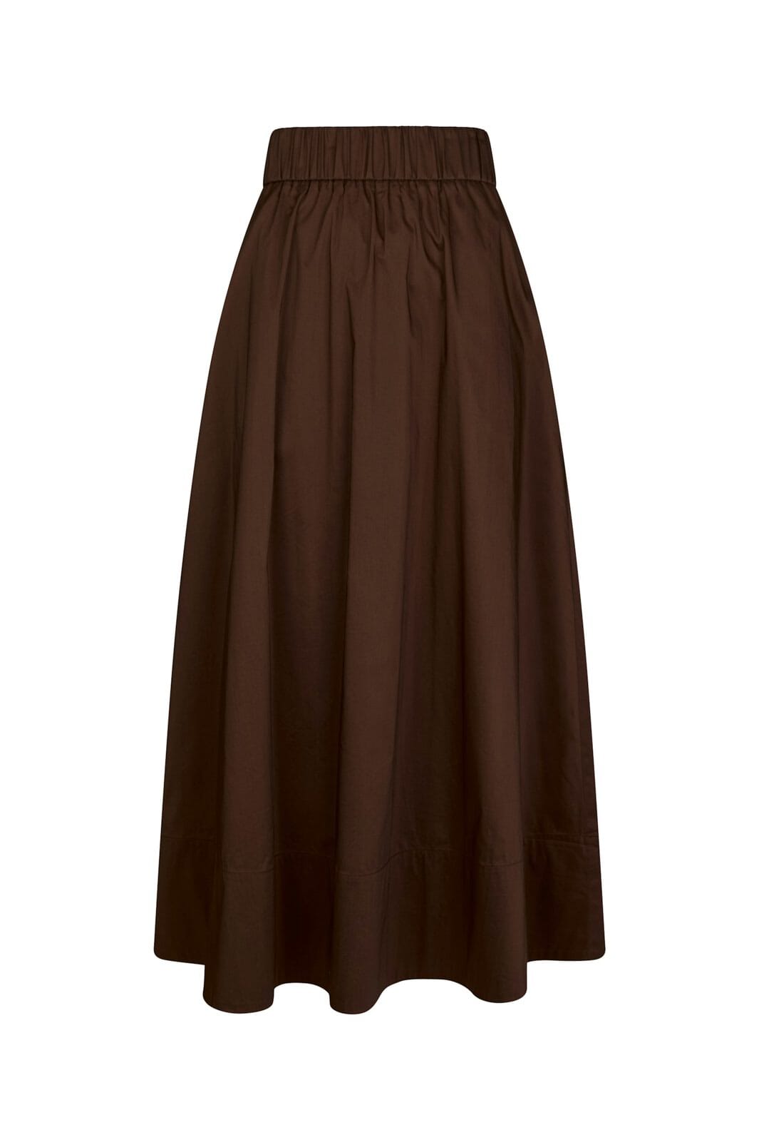 Neo Noir - Yara Long Poplin Skirt 163076 - 584 - Chocolate Brown