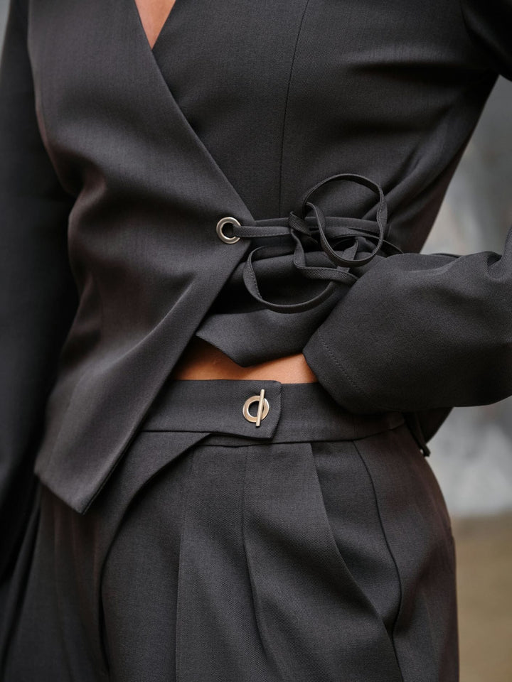 Neo Noir - Zalka Eyelet Pants 165551 - 104 - Dark Grey Bukser 