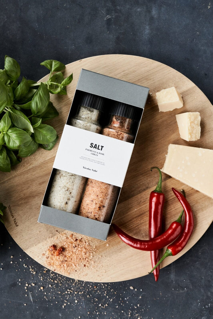 Nicolas Vahe - Gaveæske, Nicolas Vahé Parmesan & Basil salt & Chilli salt