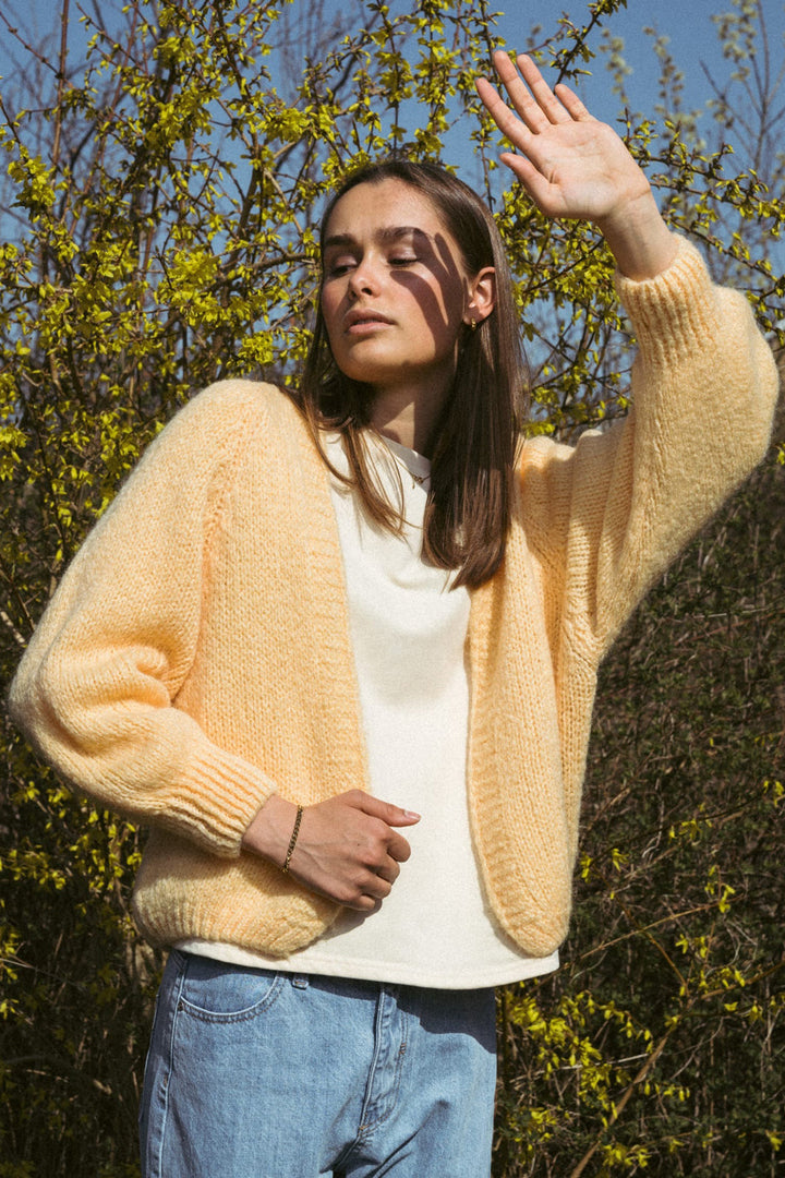Noella - Fora Knit Cardigan - Yellow Melange