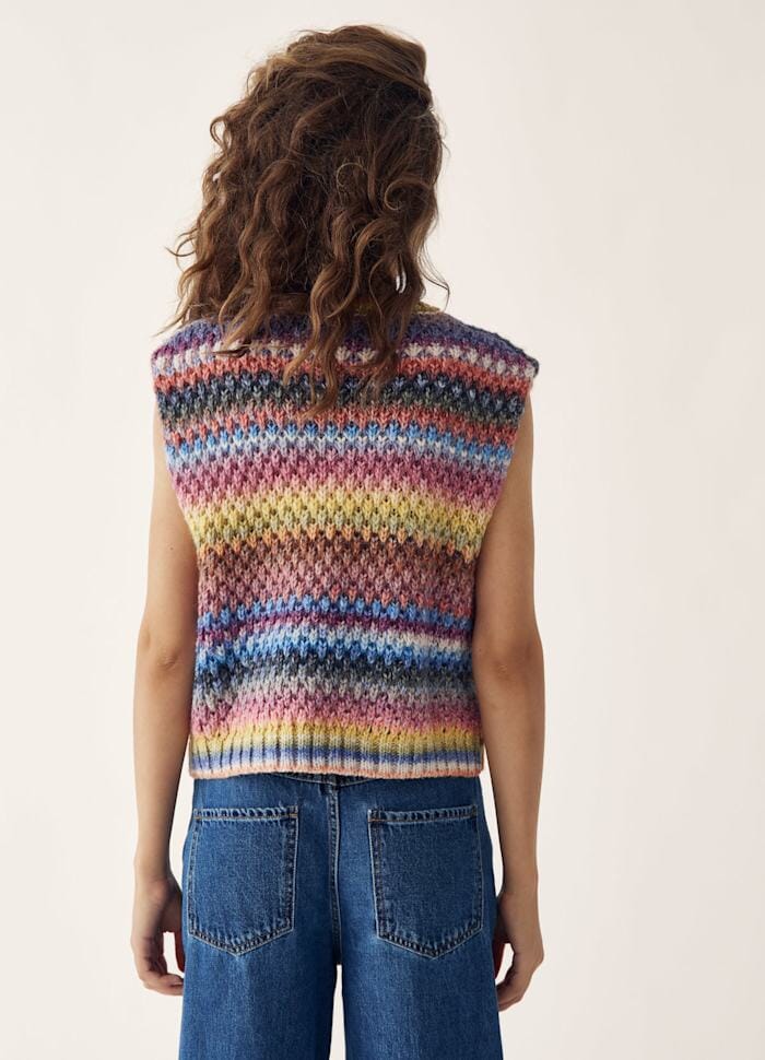 Noella - Gio Knit Vest - 544 Multi Mix Strikbluser 