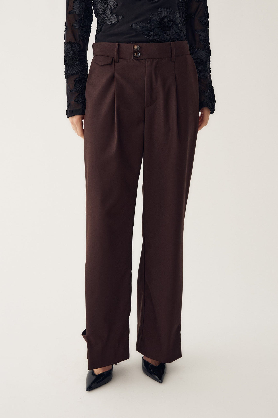 Noella - Joann Pants - 1021 Chocolate Brown Bukser 