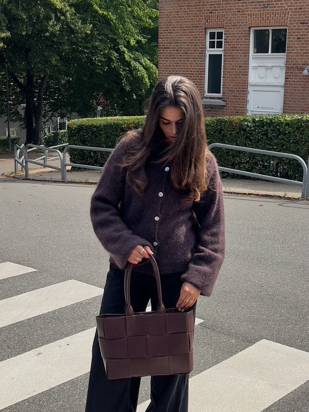 Noella - Kae Knit Cardigan 12940084 - 1471 - Medium Brown Cardigans 