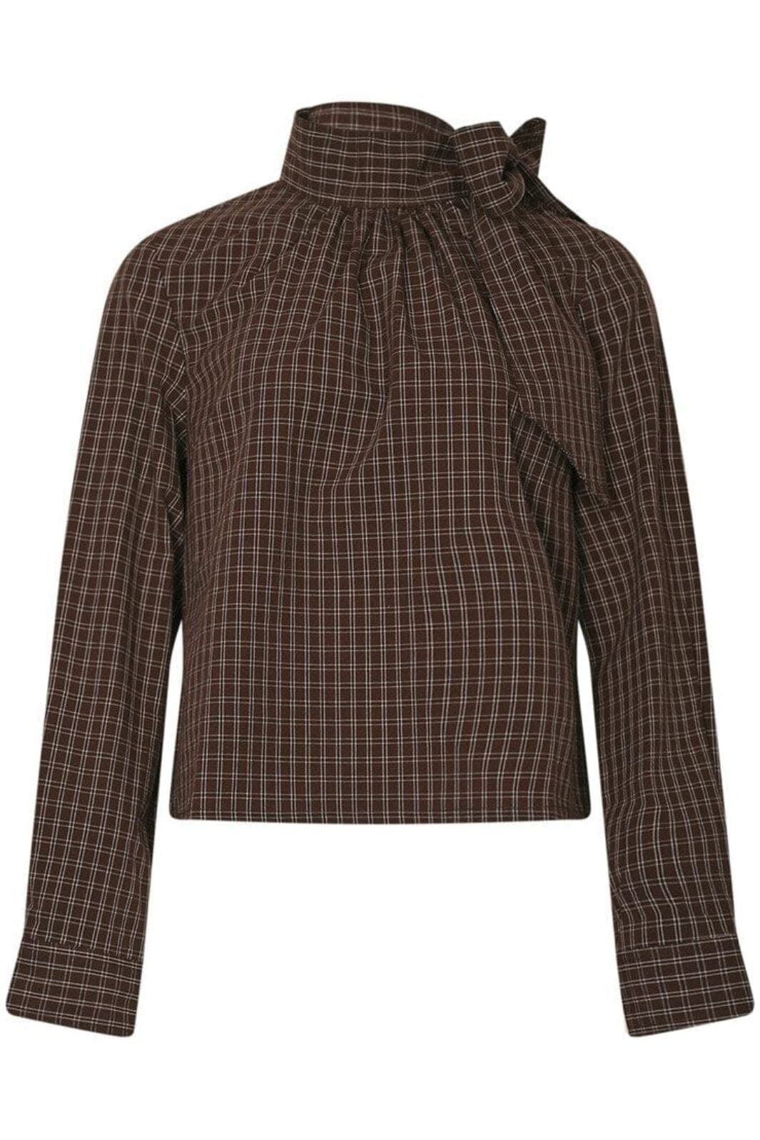 Noella - Kesha Ls Blouse 14520001 - 1408 - Cari Brown Check Bluser 