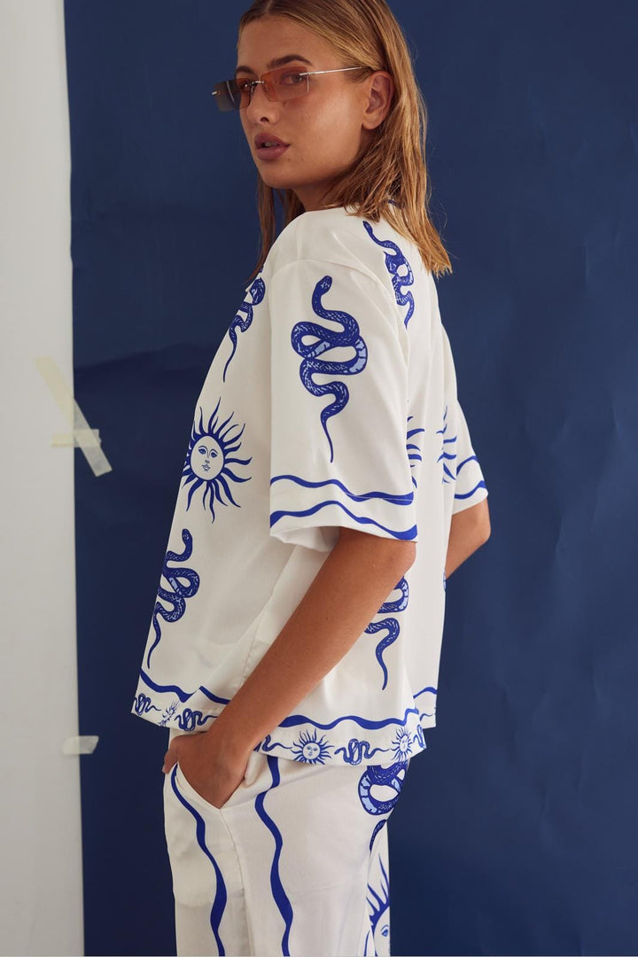 Noella - Kimona Pants 13060002 - 1313 Chana Blue Print