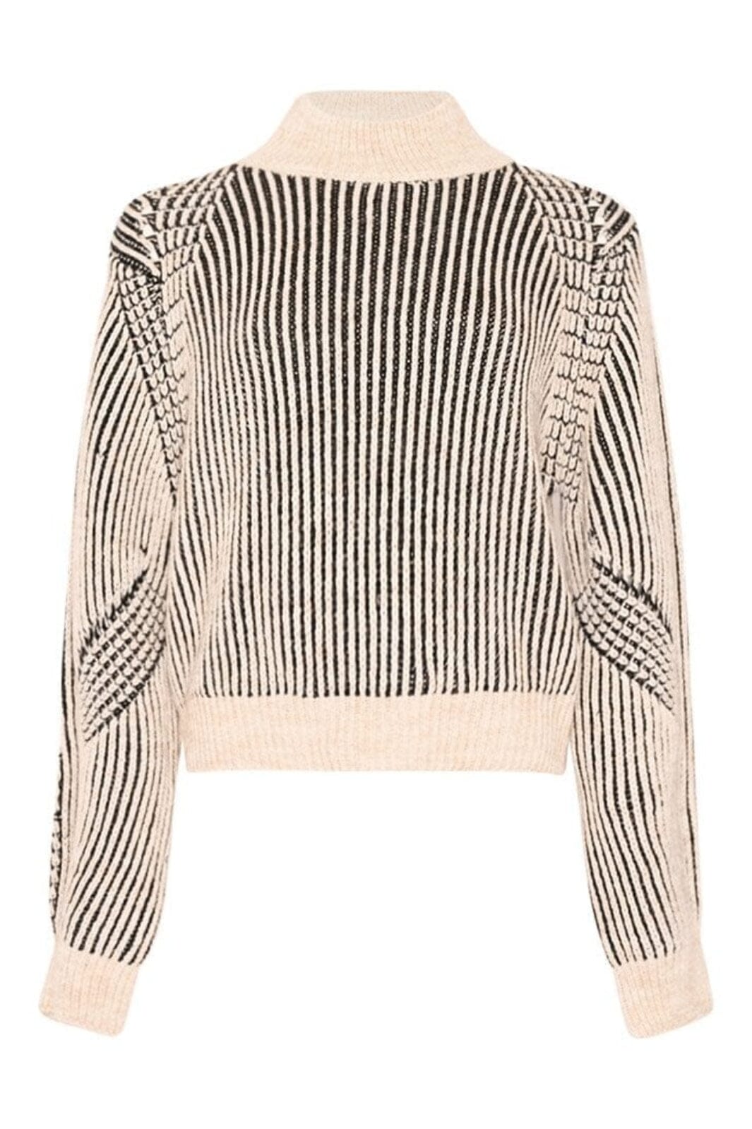 Noella - Lassie Knit 14370001 - 1402 - Black Offwhite Strikbluser 