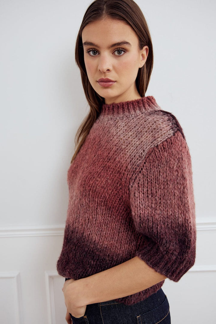 Noella - Leana Knit Top 13960001 - 1373 - Brown Red Combo