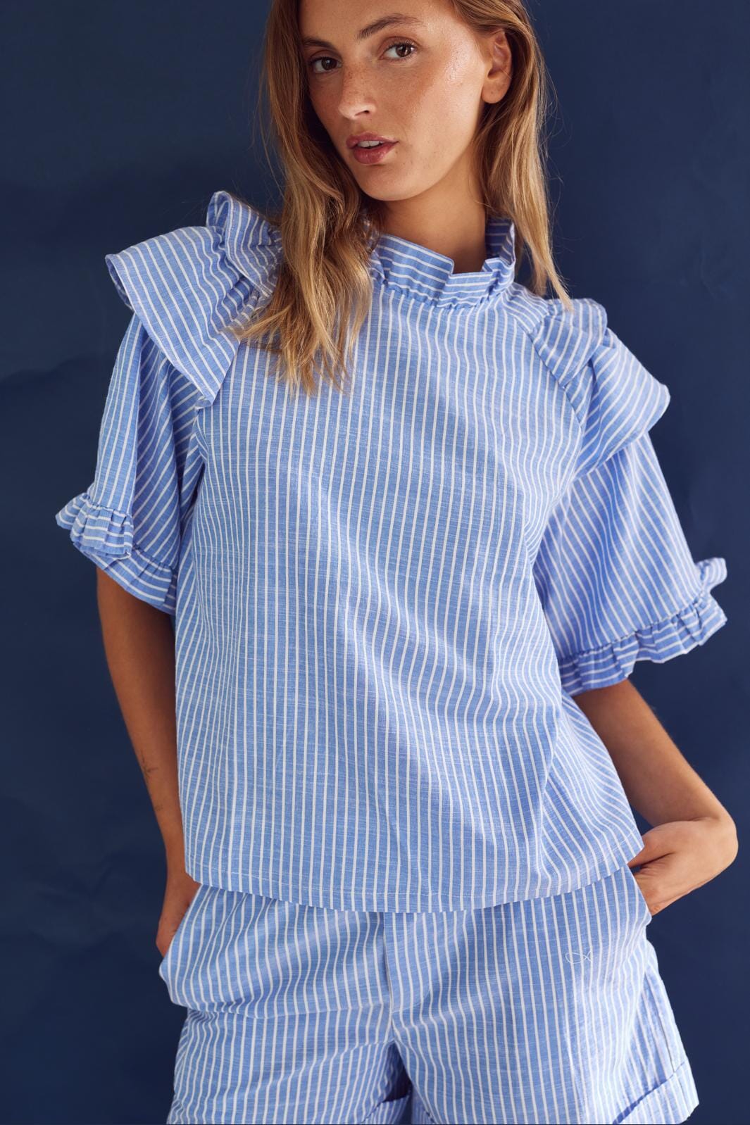 Noella - Lesly Blouse 13470002 - 117 Blue Stripe