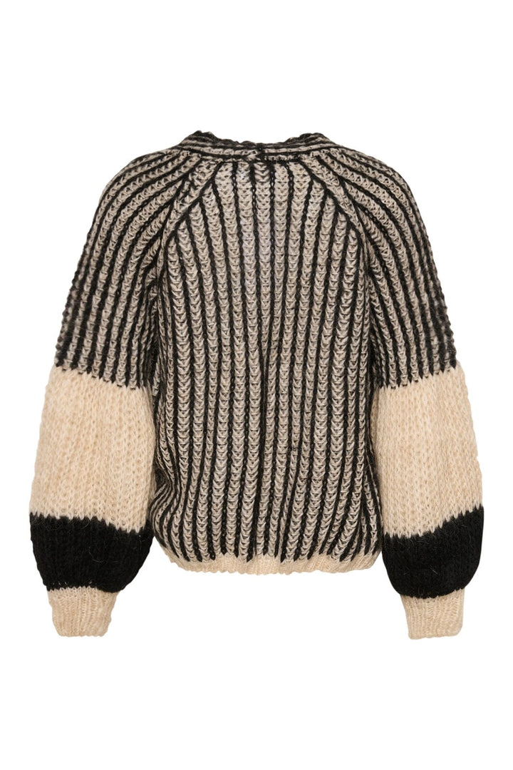Noella - Liana Knit Cardigan - Cream/Black