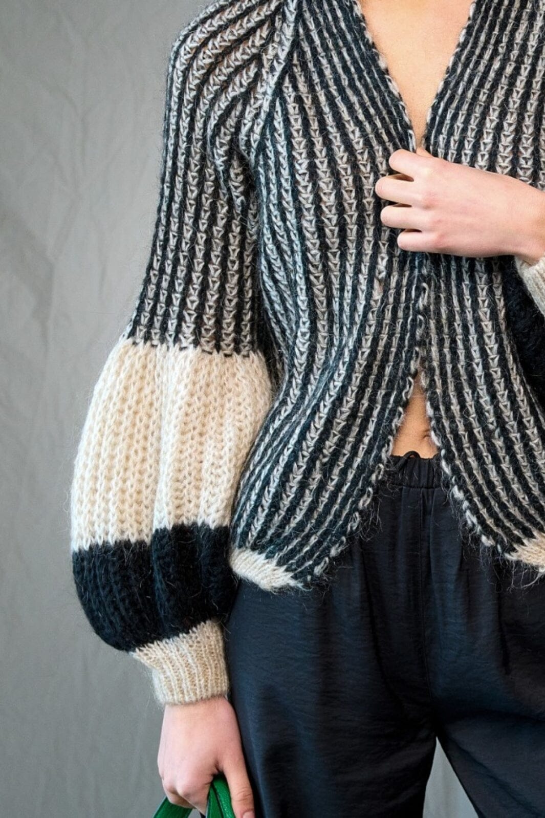 Noella - Liana Knit Cardigan - Cream/Black