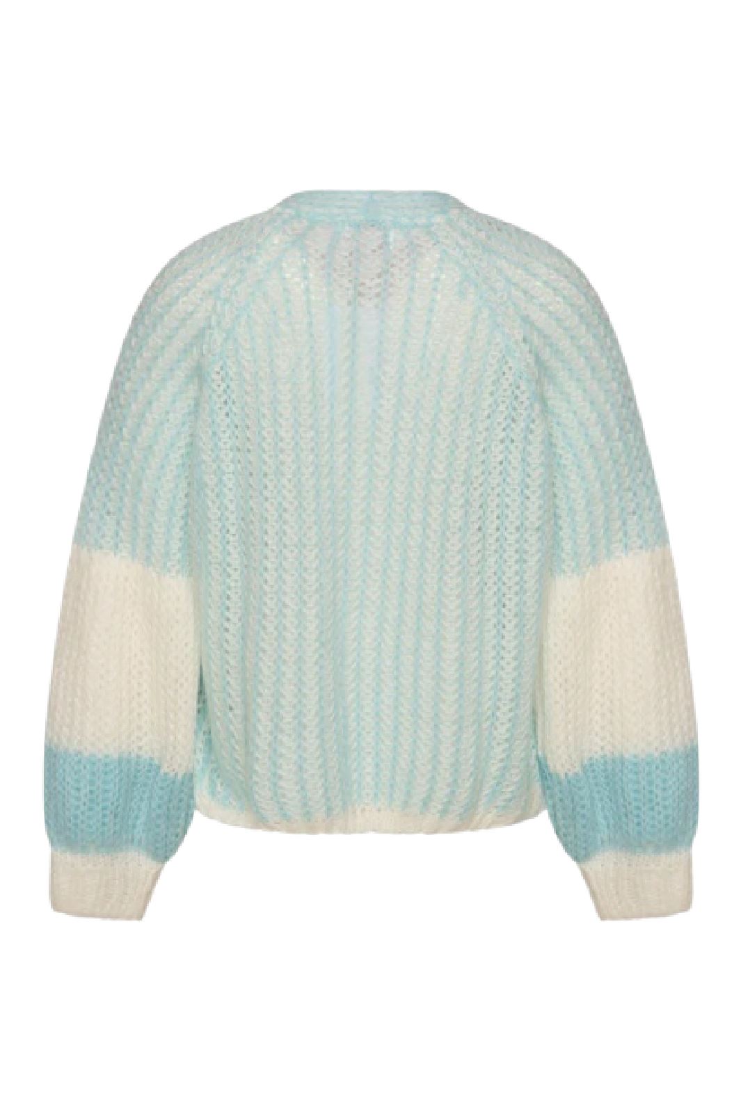 Noella - Liana Knit Cardigan - White/Light Blue