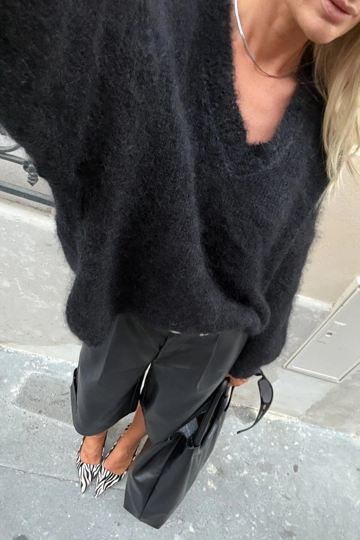 Noella - N-Laia Knit 15250008 - 004 - Black Strikbluser 