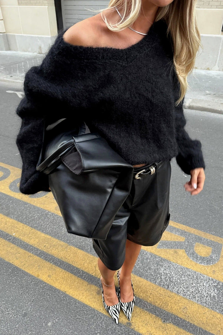 Noella - N-Laia Knit 15250008 - 004 - Black Strikbluser 