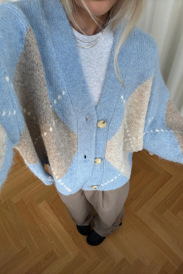 Noella - N-Laiana Knit Cardigan 14670002 - 1514 - Sky Blue Mix Cardigans 