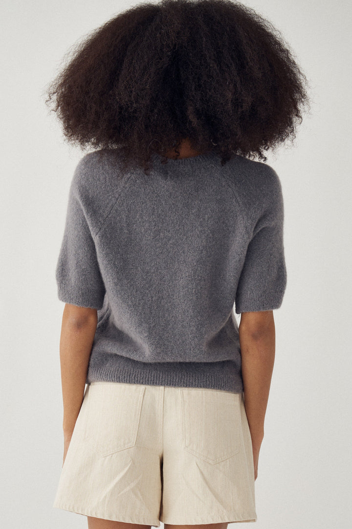 Noella - N-Lane Knit 16470002 - 1252 - Dark Grey Mel. Strikbluser 