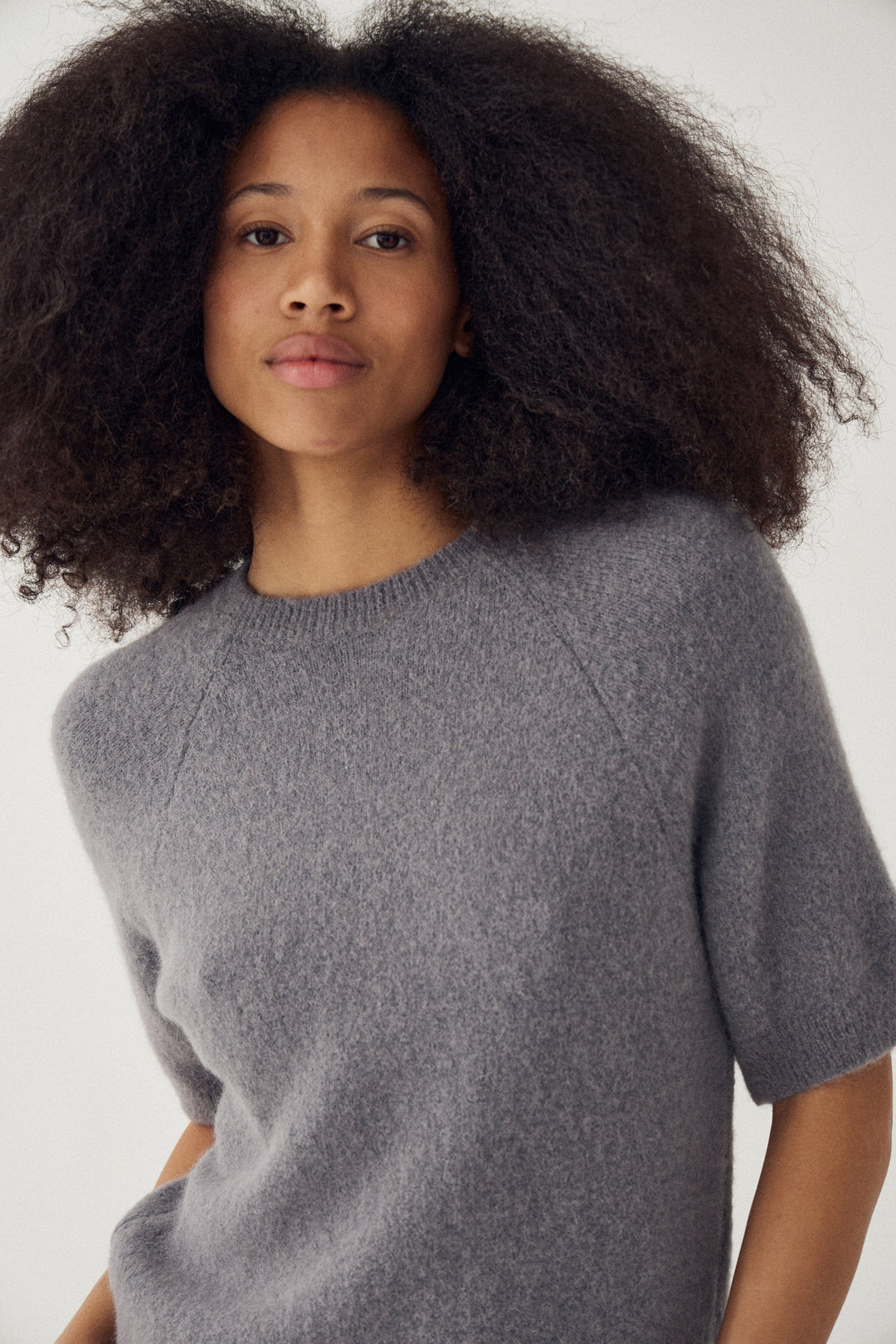 Noella - N-Lane Knit 16470002 - 1252 - Dark Grey Mel. Strikbluser 