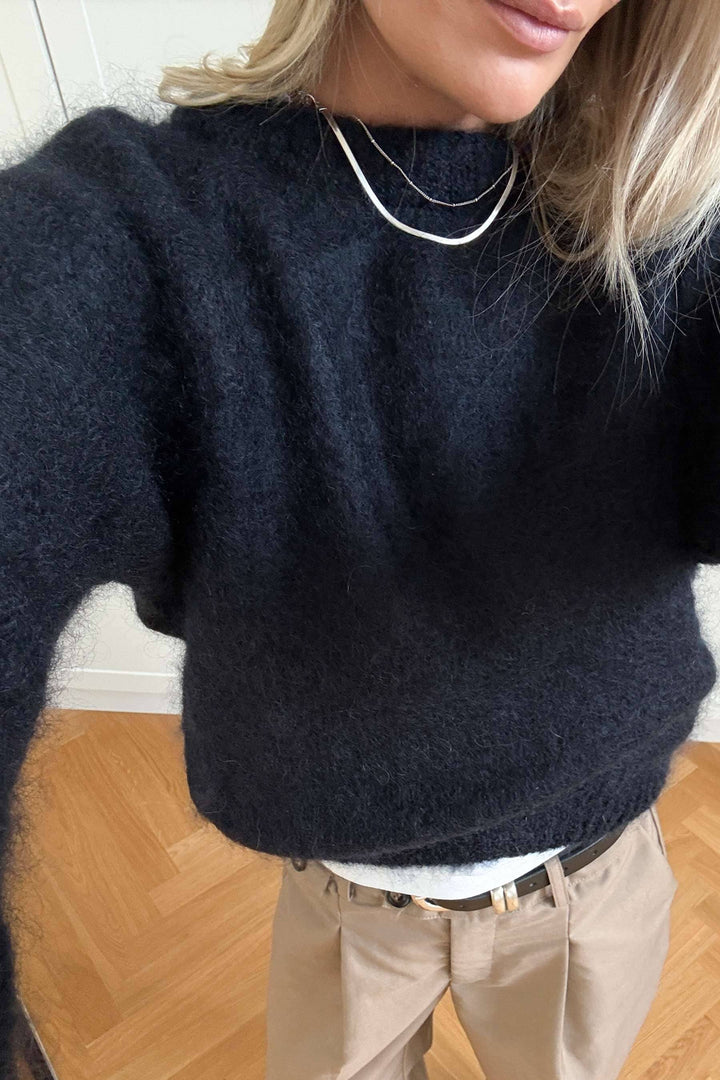 Noella - N-Latora Knit 15250002 - 007 - Navy Strikbluser 