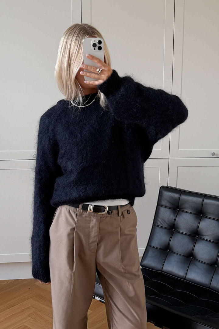 Noella - N-Latora Knit 15250002 - 007 - Navy Strikbluser 