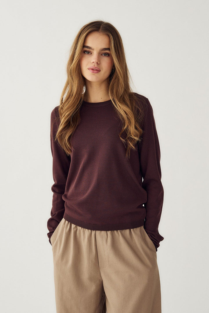 Noella - N-Mardine Knit 16020001 - 674 - Chocolate Strikbluser 