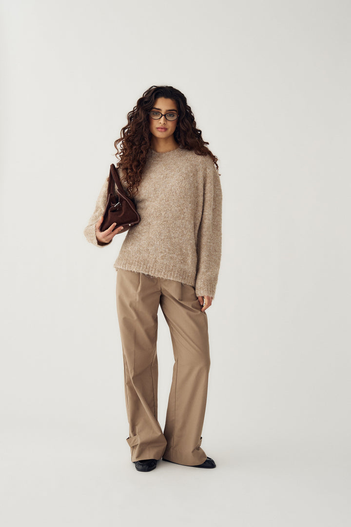 Noella - N-Maymie Knit 16030001 - 021 - Sand Strikbluser 