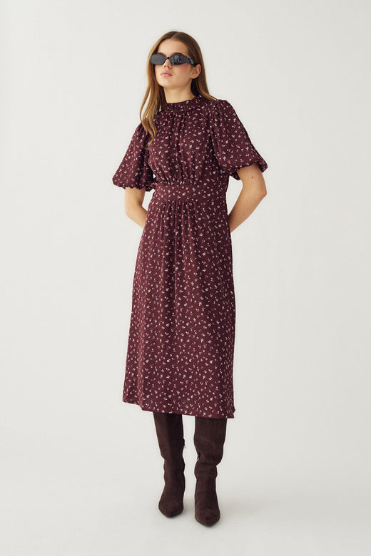 Noella - N-Ruth Dress 15900001 - 1472 - Dwyn Burgundy Print Kjoler 