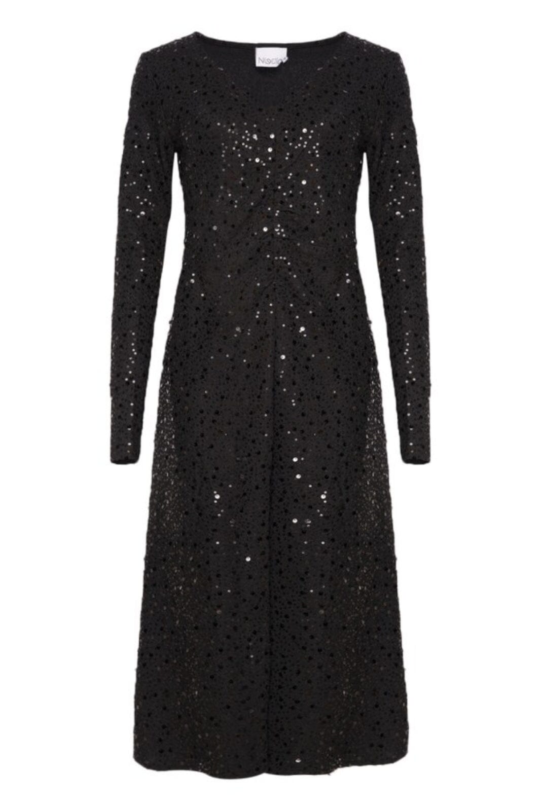 Noella - Verona Midi Dress - 1149 Black W/ Black