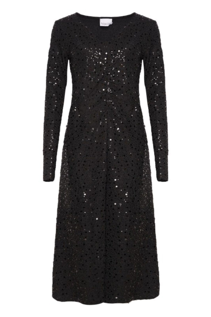 Noella - Verona Midi Dress - 1149 Black W/ Black