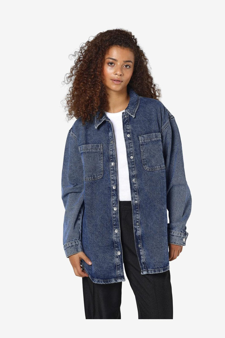 Noisy May - Nmalva L/S Denim Shacket Az351Mb - 4418191 Medium Blue Denim