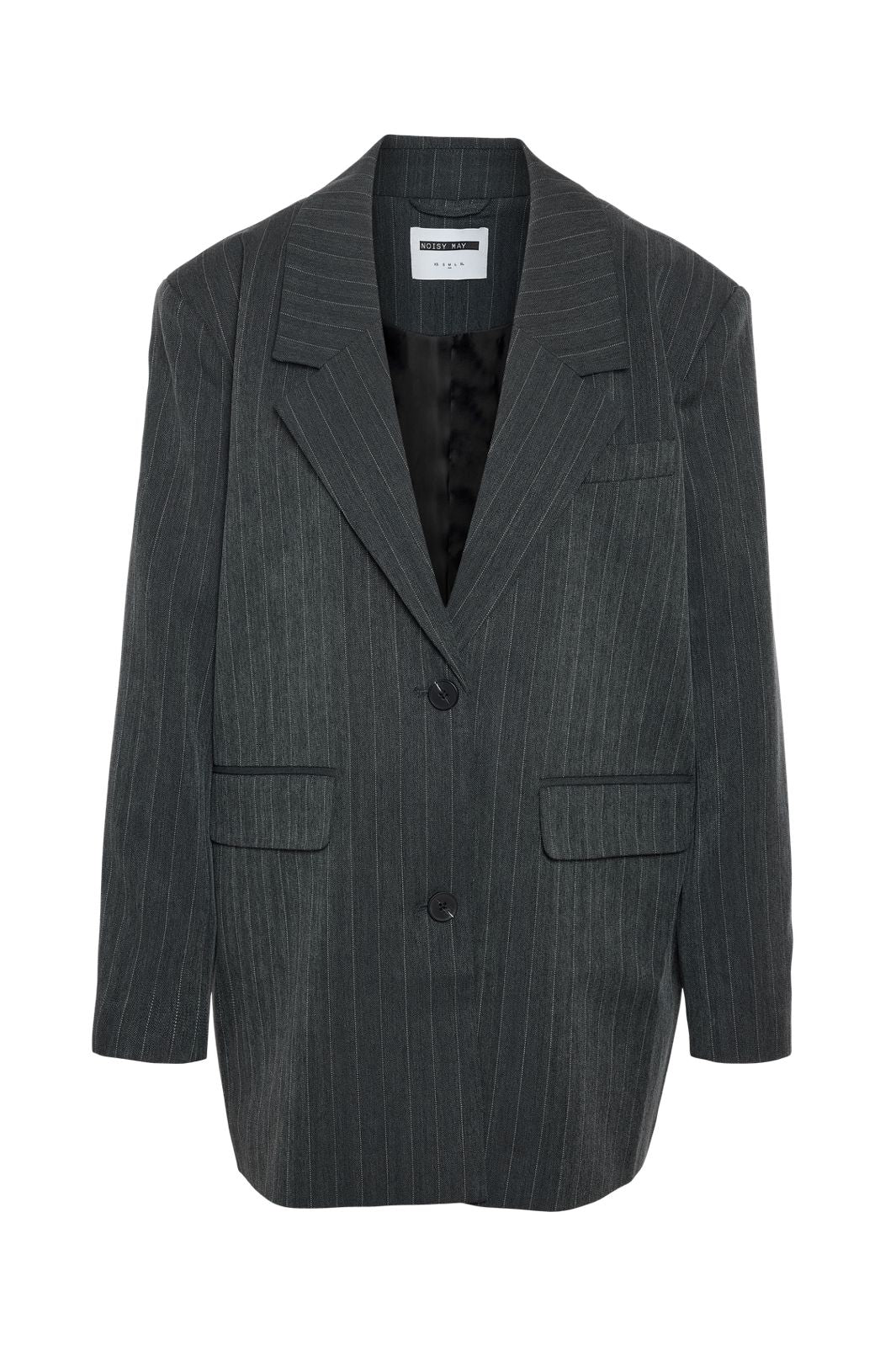 Noisy May - Nmcelia L/S Oversize Pinstripe Blazer Fw - 4977588 Dark Grey Melange Pinstripe