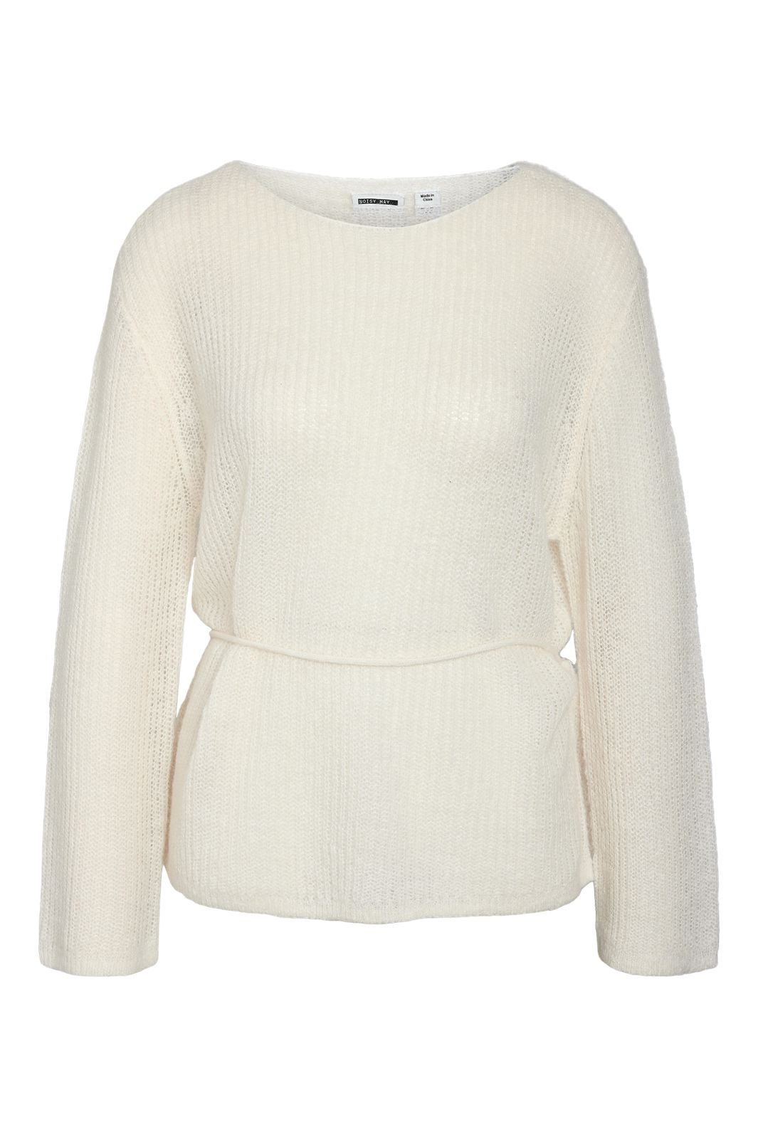 Noisy May - Nmesme L/S O-Neck Tie Knit Fwd - 5034349 Birch